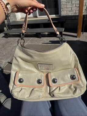 Coach Poppy Sparkle Leather Pocket Hobo Bag (Style Number 14555).